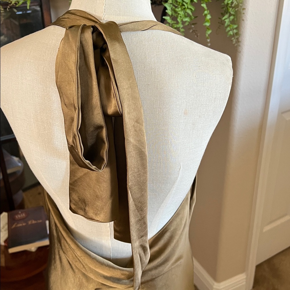 *BRAND NEW* Elegant Copper Halter Dress - Picture 5 of 6